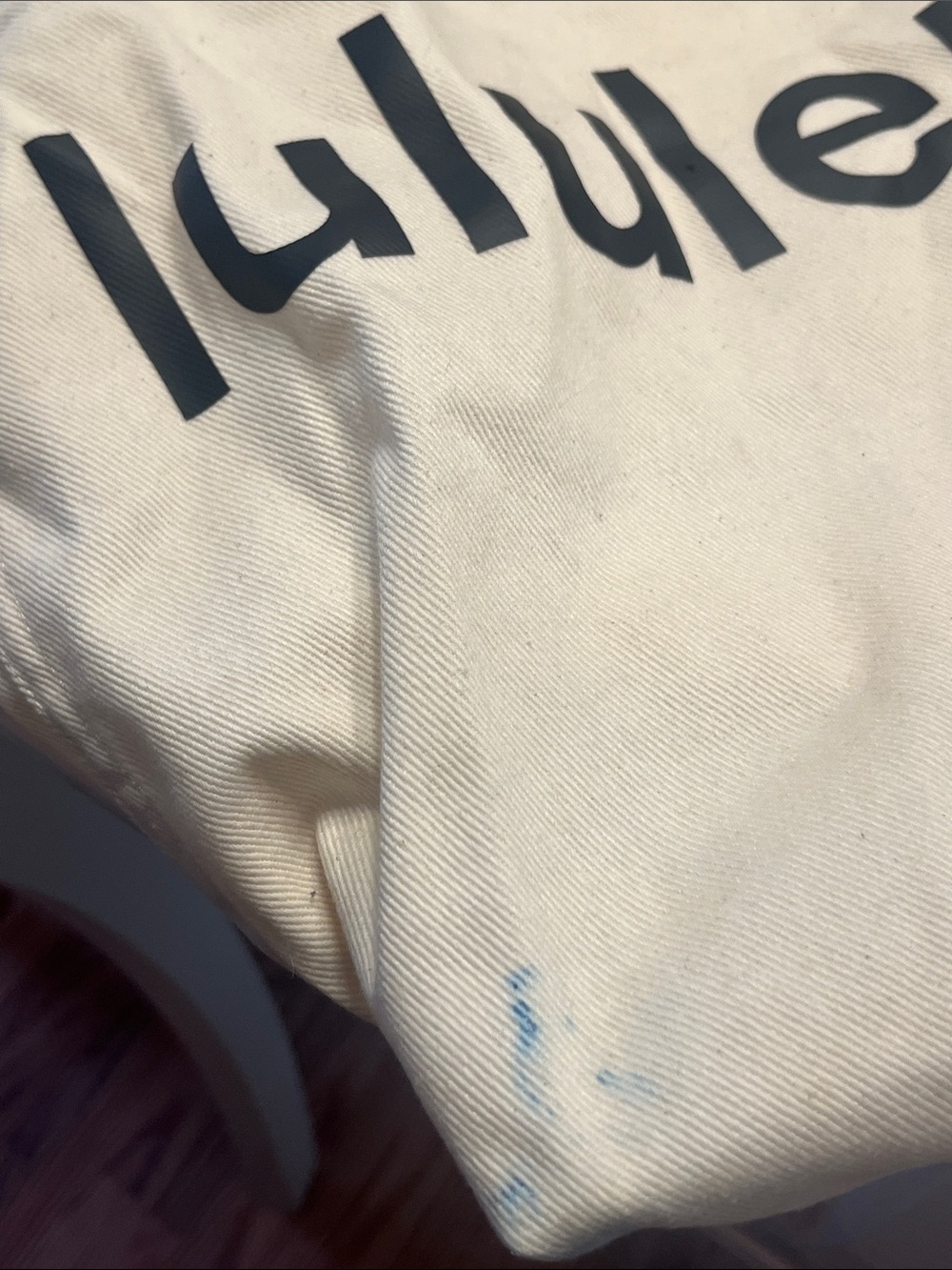 Please read Lululemon athletica Cream Canvas Tote with Black Logo and Straps - Picture 4 of 10